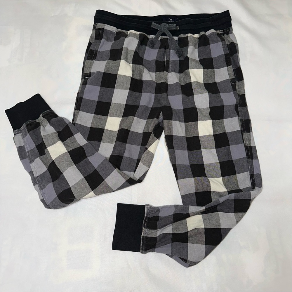 American Eagle Y2K pajama /lounge pants ladies medium‎ black & gray check